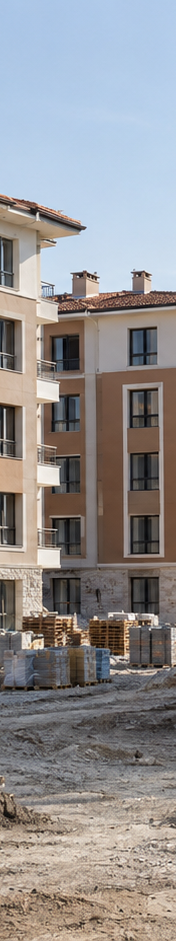 Temsili görsel: Tamamlanmaya yaklaşan apartman blokları, iskeleler ve şantiye ekipmanlarının görüldüğü temsili sosyal konut inşaatı.